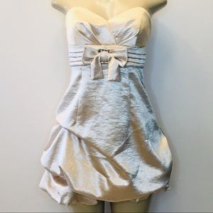 Jodi Kristopher Gold Strapless Dress